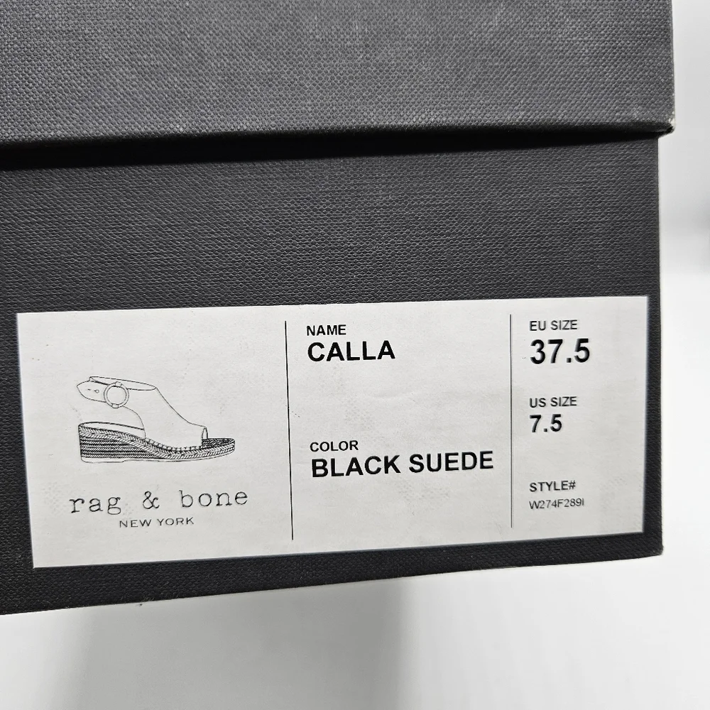 NWB Rag & Bone Calla black suede sandals size 7.5